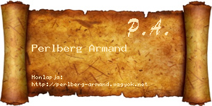 Perlberg Armand névjegykártya